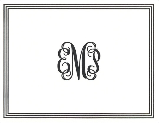 Grand Border Letterpress Folded Note Cards